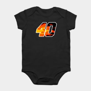 On Fire Racing Number 40 Baby Bodysuit